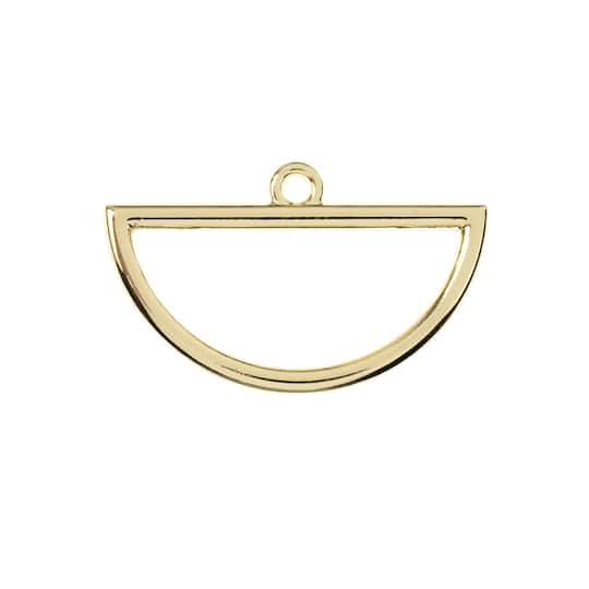 John Bead Beadwork Findings Gold Half Circle Pendant, 4ct.